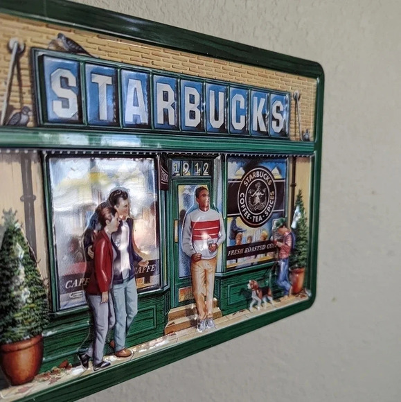 Starbucks Cookie Tin-vintage 1999 3D Replica of 1st Store - Pike Place-Metal Box - Picture 5 of 10